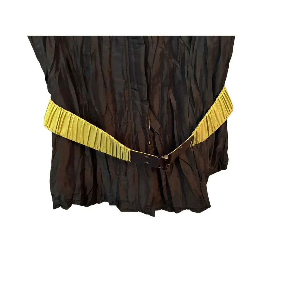 Women’s Reversible Vest Belted Chartreuse & Black Lightweight NO Tags Autumn